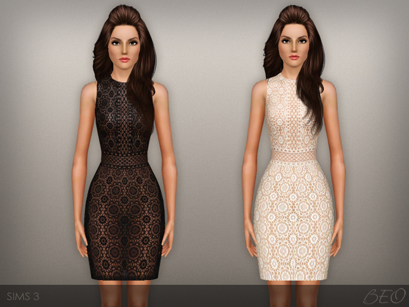 Lace Transparent Dress for Sims 3 by BEO